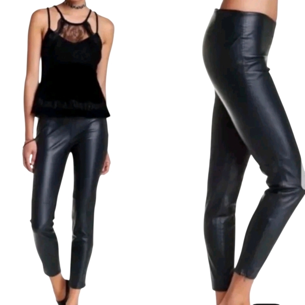 Free People Lana Black Vegan Leather Leggings - Size 26